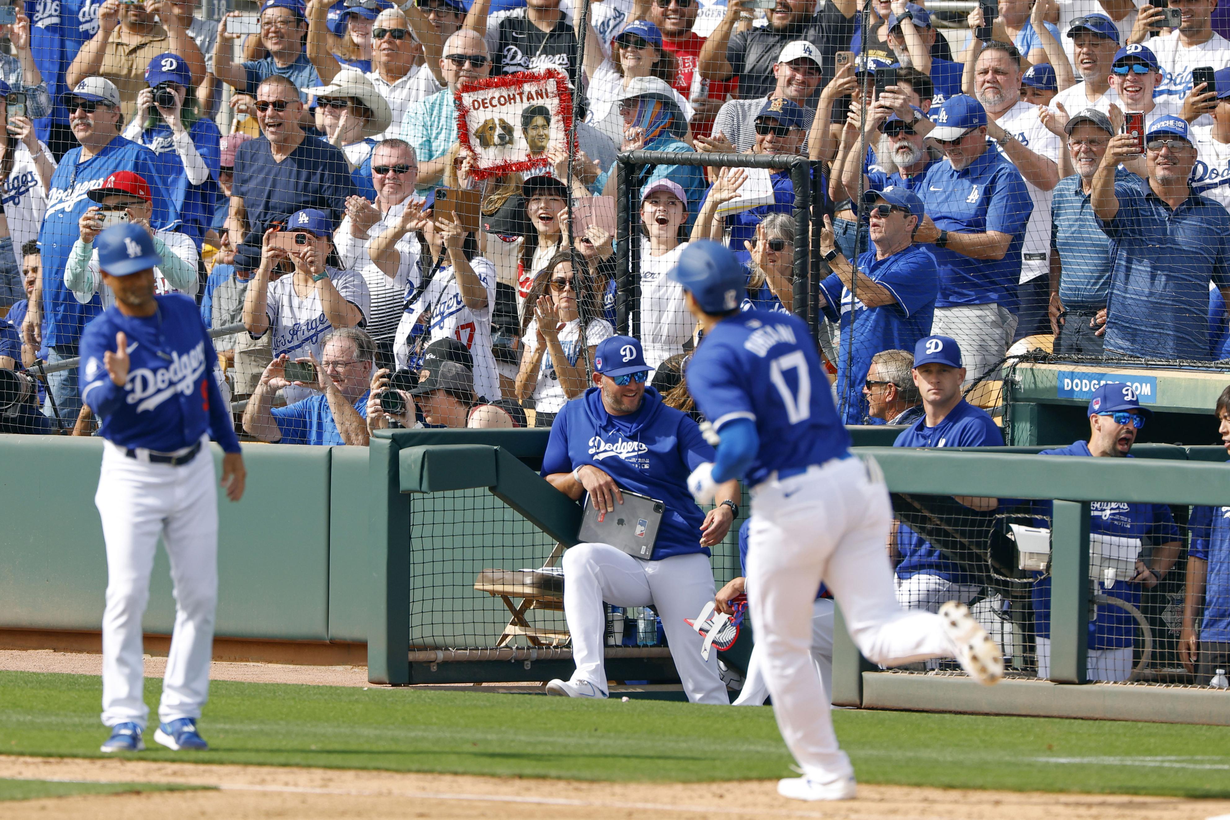 道奇大谷首次登場就開轟 (共同通信)